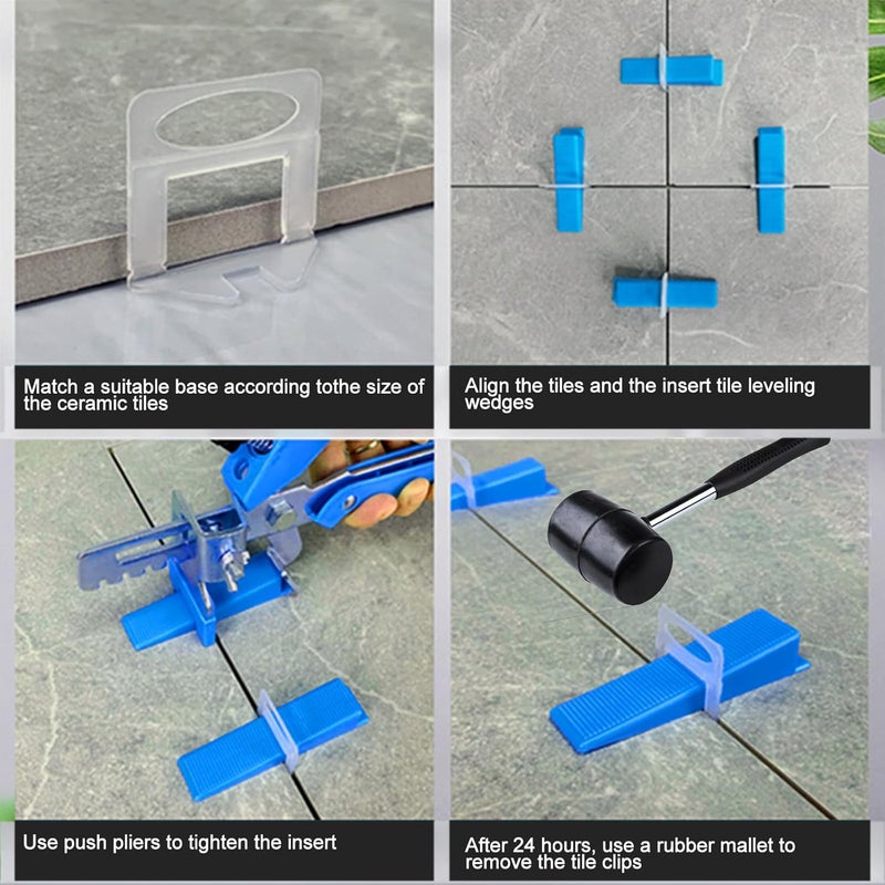 RUHOOM Tile Leveling system Plier Hand Floor Pliers Tiling Installation Tool Tile Locator Leveling System for DIY Ceramic Tile Stone Wall Tile Spacers Adjustment blue - Image 4